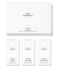 Load image into Gallery viewer, ILES Formula The Minis Shampoo + Conditioner + Finishing Serum
